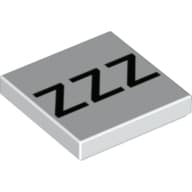Tile 2 x 2 with Black 'ZZZ' print