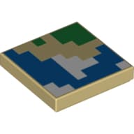 Tile 2 x 2 with Pixelated Map print