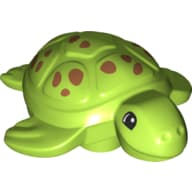 Duplo Animal Turtle, No Top Stud, Dark Orange Spots Print