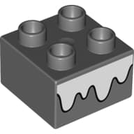 Duplo Brick 2 x 2 with Snow print