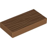 Duplo Tile 2 x 4 with Wood Grain Pattern