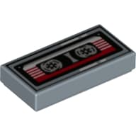 Tile 1 x 2 with Cassette Tape Print