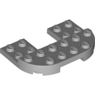 Plate Round Corners Double 4 x 6 with 2 x 2 Cutout and 2 x 6 Raised Studs