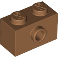 Brick Special 1 x 2 with 1 Center Stud on 1 Side, Bottom Stud Holder