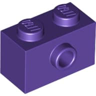 Brick Special 1 x 2 with 1 Center Stud on 1 Side, Bottom Stud Holder