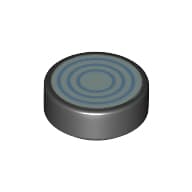 Tile Round 1 x 1 with White/Medium Blue Circles print