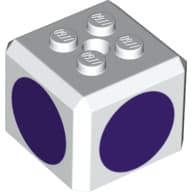 Brick Special Cube with 2 x 2 Studs on Top, and Dark Purple Circles Print