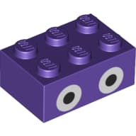 Brick 2 x 3 with Two White and Black Circles (Nabbit Eyes) Print