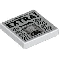 Tile 2 x 2 with Newspaper, 'EXTRA!' print