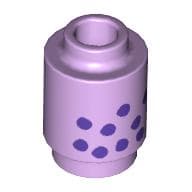 Brick Round 1 x 1 Open Stud with Dark Purple Dots (Bubble Tea) print