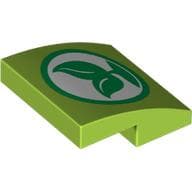 Slope Curved 2 x 2 x 2/3 with Leaf Symbol Print