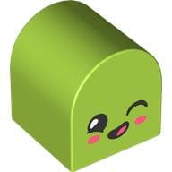 Duplo Brick 2 x 2 x 2 Curved Top with Winking Face print