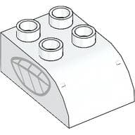 Duplo Brick 2 x 3 with Curved Top with Light Bluish Grey Insect Wing print