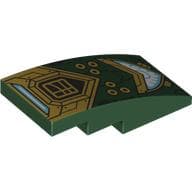 Slope Curved 4 x 2 No Studs with Gold/White Armour print