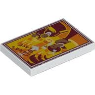 Tile 2 x 3 with Dark Red/Orange Painting print