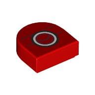 Tile Round 1 x 1 Half Circle with Black/White Circles print