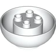 Duplo Brick Round 4 x 4 x 1 1/2, Curved Bottom