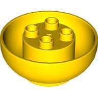 Duplo Brick Round 4 x 4 x 1 1/2, Curved Bottom