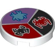 Tile 2 x 2 with Medium Azure Spider On Lavender Background, Red Spider on Black Background, Black Spider on Red Background print