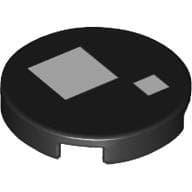 Tile Round 2 x 2 with White Squares (Brickheadz Eye) print