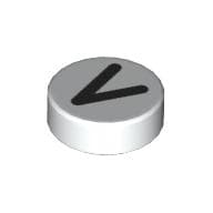 Tile Round 1 x 1 with Large Black < print