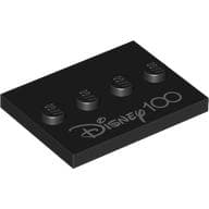 Plate Special 3 x 4 with 1 x 4 Center Studs and 'Disney 100' Print