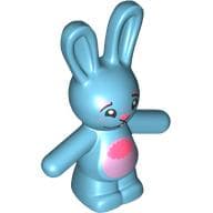 Animal, Rabbit / Bunny with Bright Pink/Coral Fu Chest, Coral Nose print