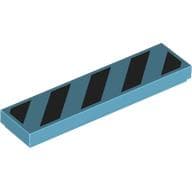 Tile 1 x 4 with Black Diagonal Stripes Print