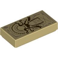 Tile 1 x 2 with Reddish Brown Scarlet Witch Figure print