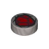 Tile Round 1 x 1 with Embedded Red Gem (Blood Stone) print