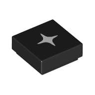 Tile 1 x 1 with White Star print