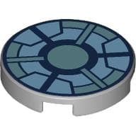Tile Round 2 x 2 with Arc Reactor print