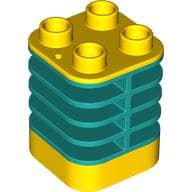 Duplo Brick 2 x 2 x 2 Yellow with Flex Spring