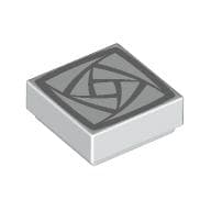 Tile 1 x 1 with Silver Squared Rose print