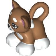 Duplo Animal Cat / Kitten Looping Tail, White Chest, Feet, Tail End, and Mouth Print