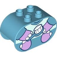 Duplo Brick 2 x 4 x 2 Rounded Ends with Elephant Body, Toothbrush Print