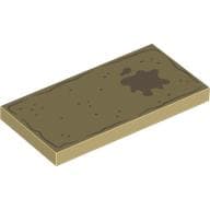 Tile 2 x 4 with Dark Tan Stained Blanket print