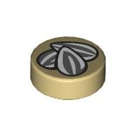 Tile Round 1 x 1 with Sunflower Seeds print