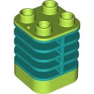 Duplo Brick 2 x 2 x 2 Lime with Flex Spring