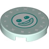 Tile Round 2 x 2 with Bottom Stud Holder, Snowgie Face Print