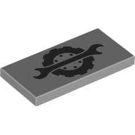 Tile 2 x 4 with Black Wrench, Tire print