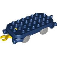 Duplo Train Base 4 x 8 with Light Bluish Gray Train Wheels and Yellow Moveable Hook (New Version)