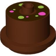 Duplo Food 2 x 2 Round Cake with Stud on Top with Lime, Dark Pink Decorations print