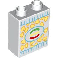 Duplo Brick 1 x 2 x 2 with Cereal Box print