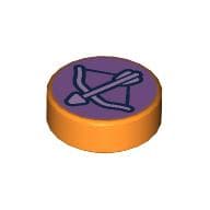 Tile Round 1 x 1 with Bow and Arrow print (Archery Badge) print