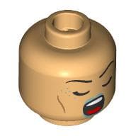 Minifig Head Elf Bard, Thin Black Eyebrows, Metal Blue Lips, Open Mouth Smile/Closed Yes, Open Mouth Singing