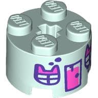 Brick Round 2 x 2 with Dark Pink Door, Windows with Cat Ears print