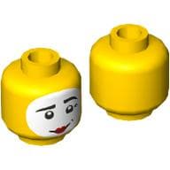 Minifig Head, White Face Paint, Black Eyebrows, Red Lips, Closed Mouth print