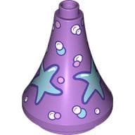 Duplo Building Roof Spire 3 x 3 x 3 with Azure Starfish, Bubbles print