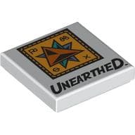 Tile 2 x 2 with Yellow Windrose, 'UNEARTHED' print